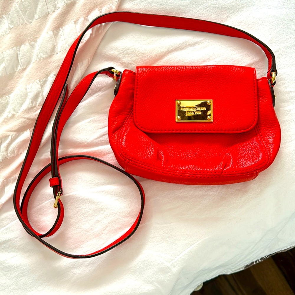 RED/DARK CORAL MICHAEL KORS CROSSBODY